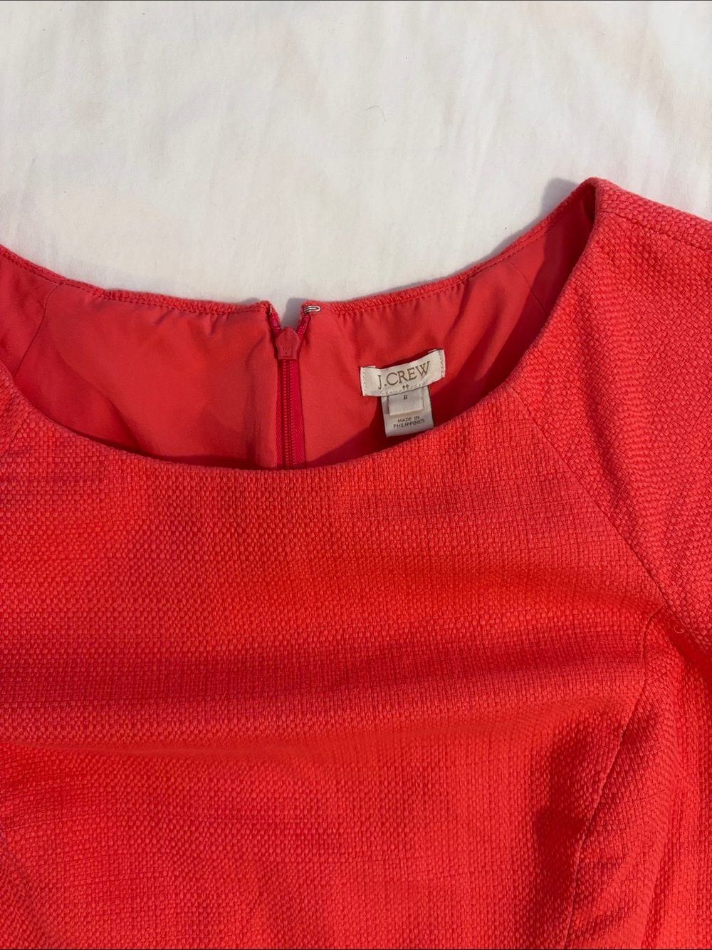 J. Crew Textured Coral-Red Sheath Dress